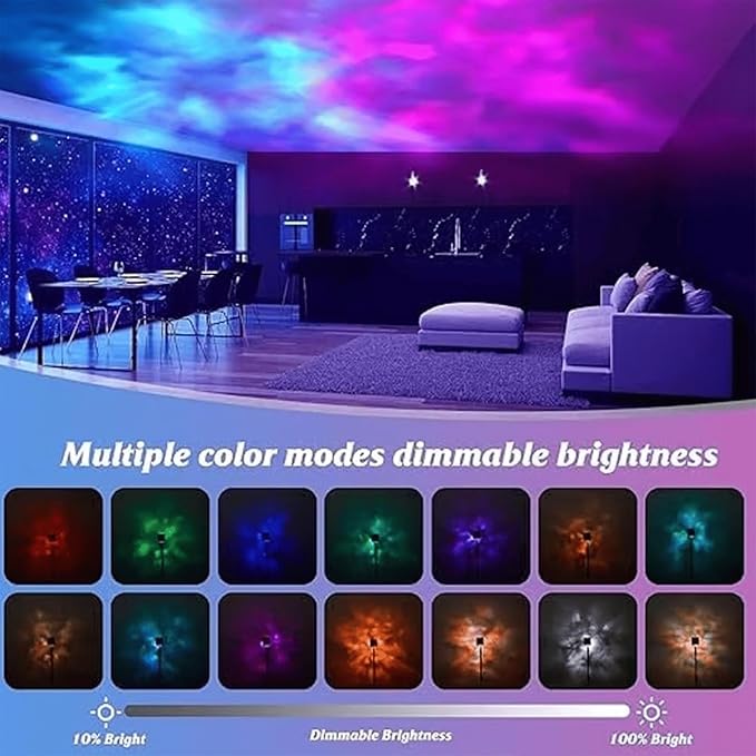 citosisk Aurora Borealis Night Light Projector, Aurora Dreamscape Projector, Magical Northern Lights for Your Room, 3/16 Colors Ambient Dynamic Wave Cube Lamp with Remote (3 Colors Plug-in, Wood)