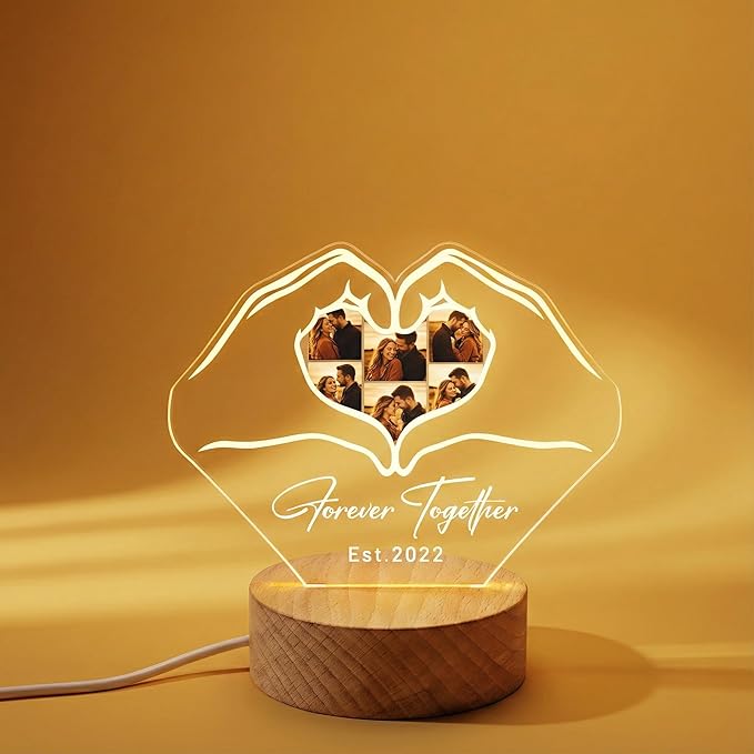 MamaEra Personalized Spotify Plaque Night Light with Photo - Custom Acrylic Glass LED Lamp Frame - Romantic Valentines Day Gift for Him Her Boyfriend Girlfriend Husband Wife Couple (Art Deco)