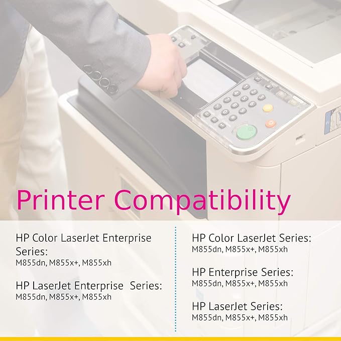 CS Replacement Toner Cartridge Compatible with HP 826A CF310A Black CF311A Cyan CF313A Magenta CF312A Yellow Color Enterprise M855dn M855x+ Color Enterprise M855xh 5 Color Set