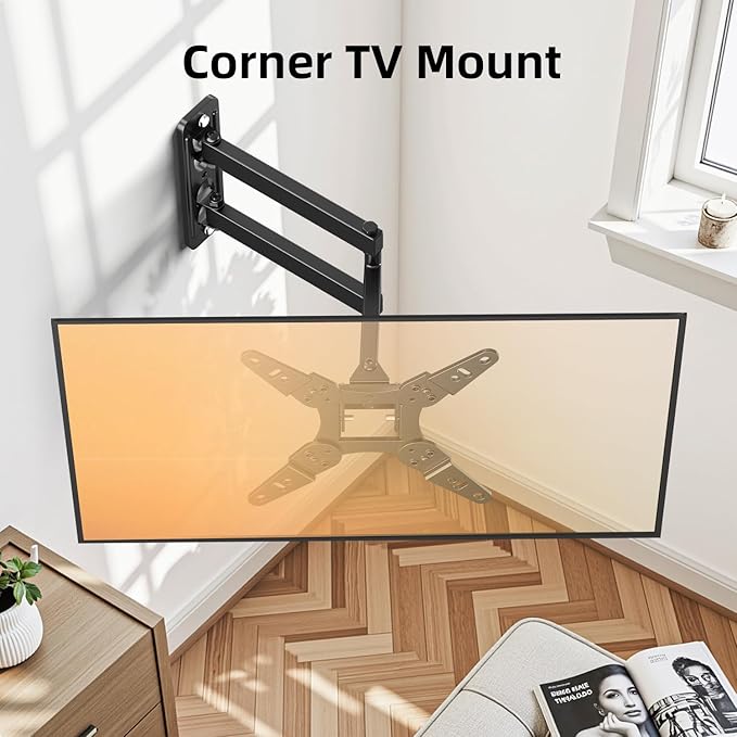 IWORKBOARD 32+ 40 inch Full Motion TV Wall Mount for 13-43" TVs & Monitor, 360° Rotating Small TV Mount Bracket, Articulating Swivel Tilting Extension, Max VESA 200x200mm, Single Studs, 55 lbs