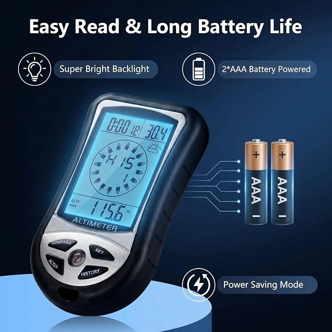 Digital Altimeter, Digital Compass, Hiking Thermometer, Barometer 8 in 1 - Image 8