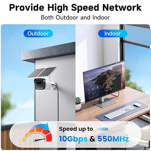 Cat6A Outdoor Ethernet Cable 300 ft, 23AWG 10Gbps 550MHz high-Speed CAT6A Cable - Image 4