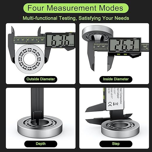 Digital Calipers, Caliper Measuring Tool with Large LCD Screen, Plastics Micrometer Caliper Digital, Auto-Off Feature, Screen Splash Proof, Switch from Inch Metric (6Inch/150mm)