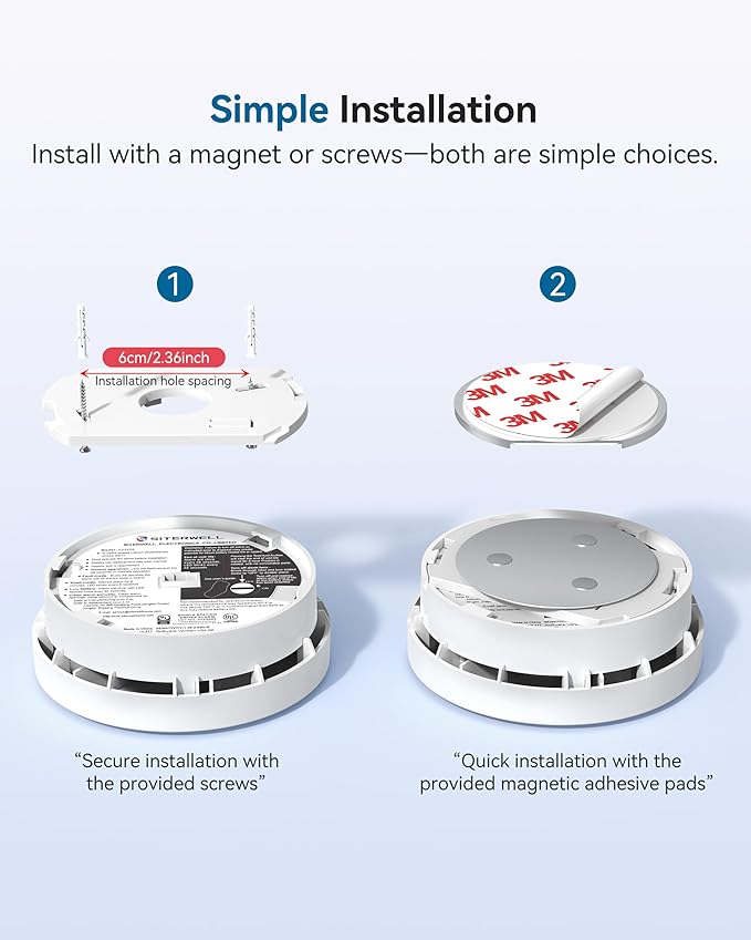 SITERWELL Smoke Detector, Smoke Detector 10 Year Battery - Image 5