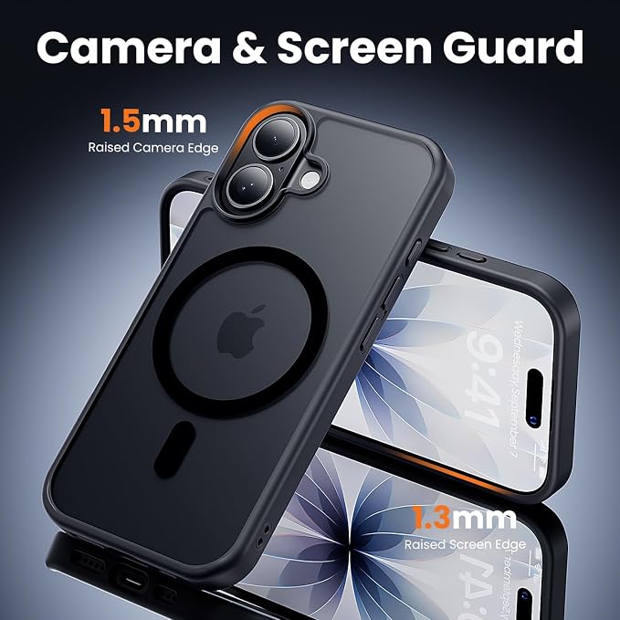 toushion 3 in 1 for iPhone 17 Case Matte Black, Fits MagSafe, Screen - Image 5