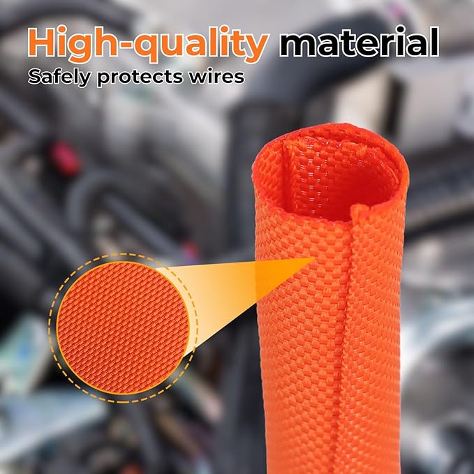 HOLED 1/8 inch Split Braided Cable Management Sleeve for USB Cable Power Cord Audio Video Cable, Wire Loom Cord Protector from Cat Dog Chewing (White, 10FT)