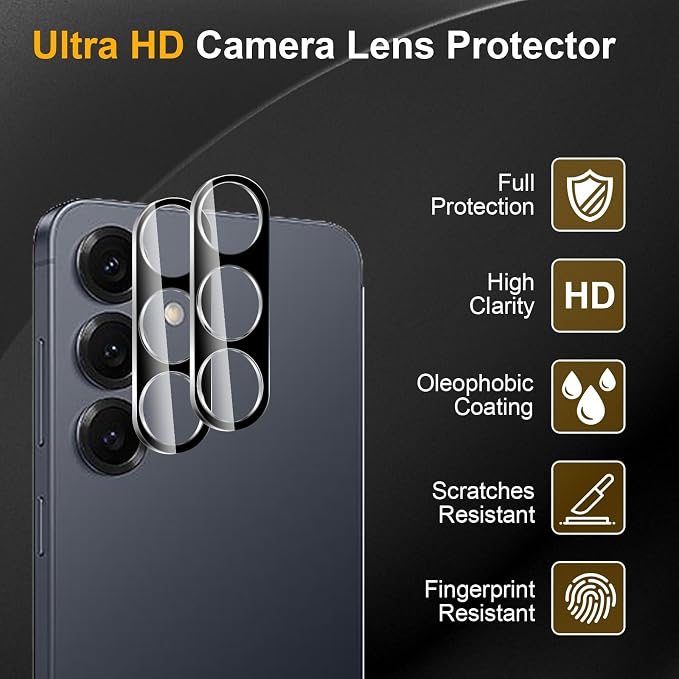 3 Pack Camera Lens Protector for Samsung Galaxy S25, Tempered Glass, - Image 5