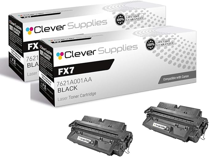 CS Compatible Toner Cartridge Replacement for Canon FX7 7621A001AA Black Fax Series FAX L2000 L2000iP LaserClass 710 720 720i 730 730i Toner Cartridge 2 Pack