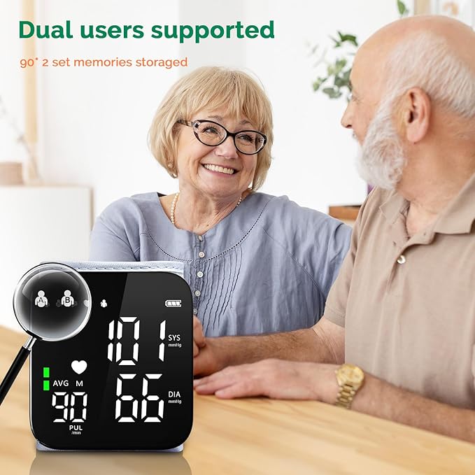 Greetmed Wrist Blood Pressure Monitor Automatic Talking Wrist Blood Pressure Cuff Digital Full Screen LED Display Bp Machine Adjustable Bp Cuff Voice Broadcast Health Care for Home Use