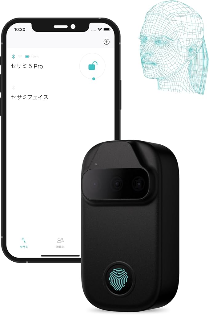 CANDY HOUSE Sesame Face, Smart Lock, Biometric Face & Palm Recognition, Fingerprint, NFC Card, Bluetooth Keyless Entry Door Lock for Front Door, Home, Airbnb, Vacation Rental