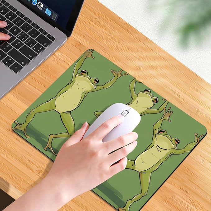 Three Dancing Frogs Square Mouse pad, Texture, Waterproof, Anti Slip Rubber Base, Computer Mouse pad, Laptop Mouse pad