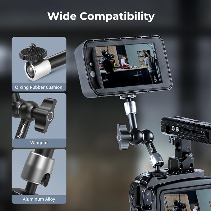 SMALLRIG 5.5-inch Magic Arm 2-Pack, Articulating Adjustable Friction Arm Mount with 1/4"-20 Thread Screw, for Camera Monitor/LED Light Setup, 5316