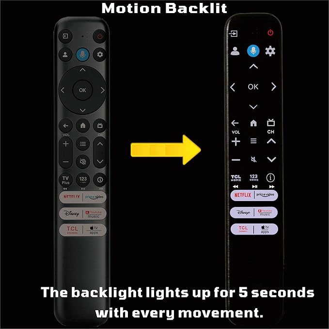 B BraiNice Universal Remote for All TCL TV Remote Replacement, Motion Backlit, Voice Control & Bluetooth, for Google Smart TV, TCL-Smart and Android TVs 2026-2016