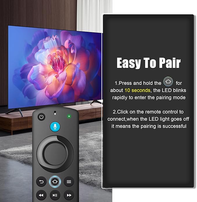 Remote Replacement with Voice Control Compatible with Fire-AMZ-TV Stick(2nd Gen/3rd Gen/HD/Lite/4K Max/4K/Cube), Smart-TV 3rd Gen, for Hisense/TCL/Onmi/Insignia/Pioneer N0t for ROKU/Samsung-TV