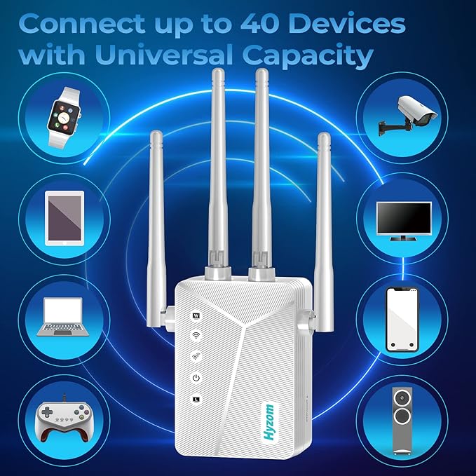 WiFi Extender, 2026 Strongest WiFi Extender Signal Booster, Whole Home Internet Repeater Covers up to 15,000 sq.ft and 50 Devices, Easy Setup | Banish WiFi Dead Zones