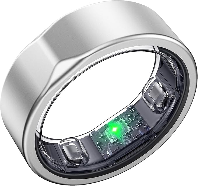 SEEKZERO Smart Ring-Size First Before You Buy, No APP Subscription,7-10 Days of Use,Sleep & Activity Real-Time Monitor, Stress/Heart Rate/SPO₂ Tracker, Compatible with iOS and Android (Silver, 11)
