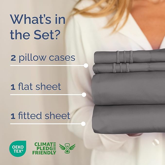Full XL Bed Sheets - Extra Long Extended Full Sheet – Luxurious, Easy-Fit Sheet Set - Fits between 8” to 16" Deep Pockets, 54" x 80" for Full XL Mattresses - Ideal for Extra Long Full Beds