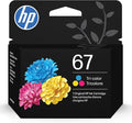 HP 67 Tri-Color Ink Cartridge | Works with DeskJet 1255, 2700, 4100 Series; Envy 6000, 6400 Series | Eligible for Instant Ink | 3YM55AN | Packaging May Vary