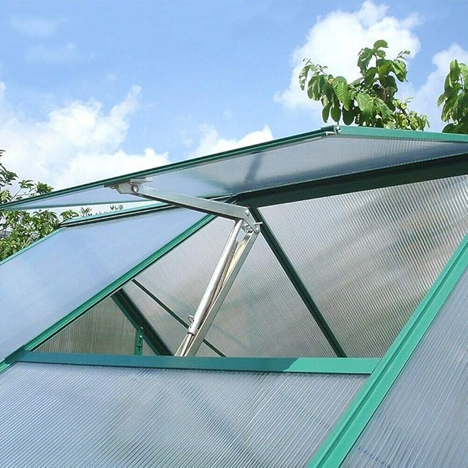 Yziixi Solar Heat Sensitive Automatic Greenhouse Vent Opener Auto Vent Kit Gardening Tools for Greenhouses Roof Ventilation (Single Spring Vent Opener)