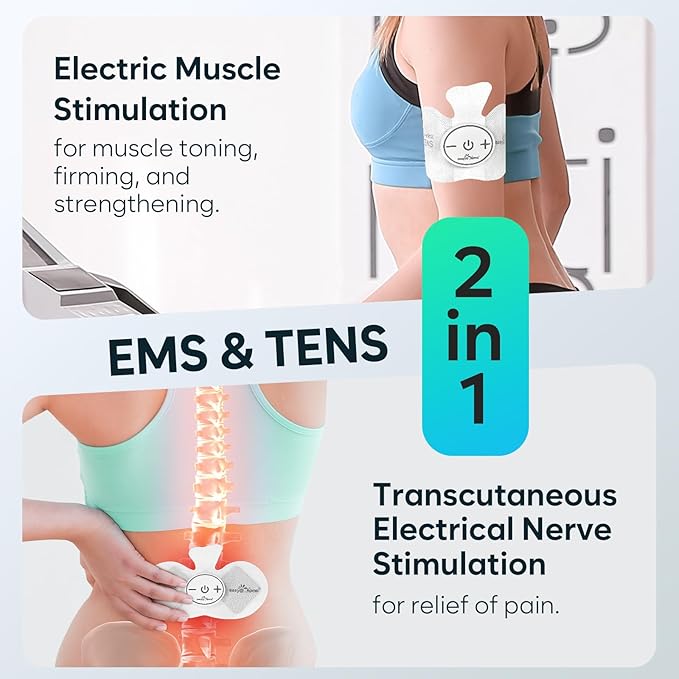 Easy@Home Wireless TENS Unit with APP Remote Control: Back Pain Relief Muscle Stimulator Massager | Powered by MyPainOff App iOS & Android App | Pain Therapy Management EHE015BLE