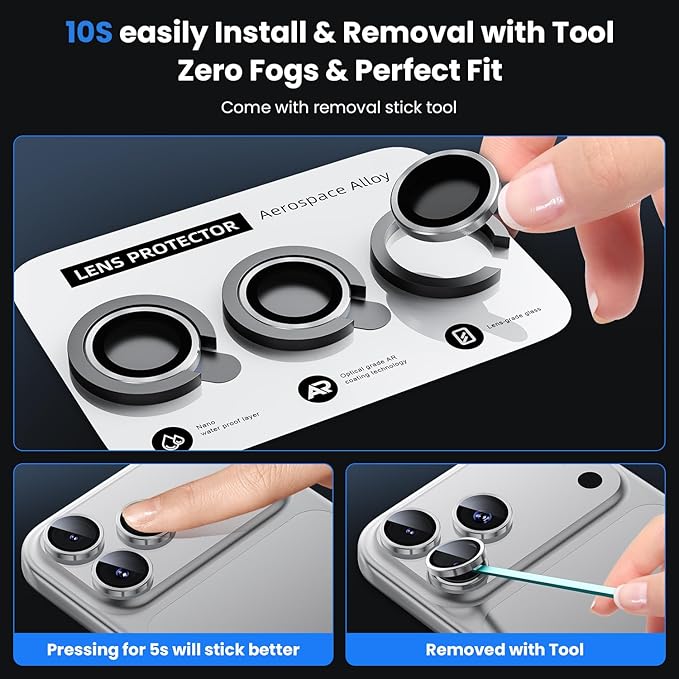 WSKEN for iPhone 17 Pro/iPhone 17 Pro Max Camera Lens Protector - Image 6