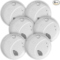 First Alert SMCO100V-AC, Interconnect Hardwire Combination Smoke & Carbon Monoxide Alarm with Battery Backup and Voice & Location Alerts, 6-Pack