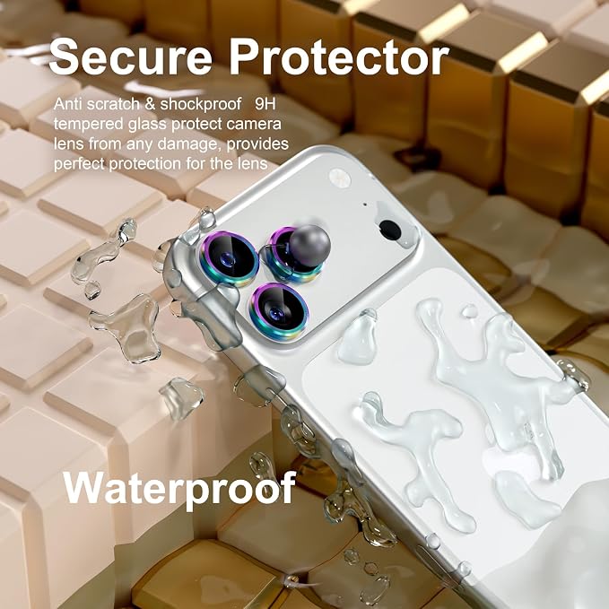 Misea Compatible for iPhone 17 Pro/iPhone 17 Pro Max Camera Lens Protector - Image 3