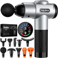 TOLOCO Massage Gun, Muscle Massage Gun Deep Tissue for Athletes with 10 Massage Heads, Electric Percussion Massager for Any Pain Relief, Christmas Gifts for Women, Men, Silver