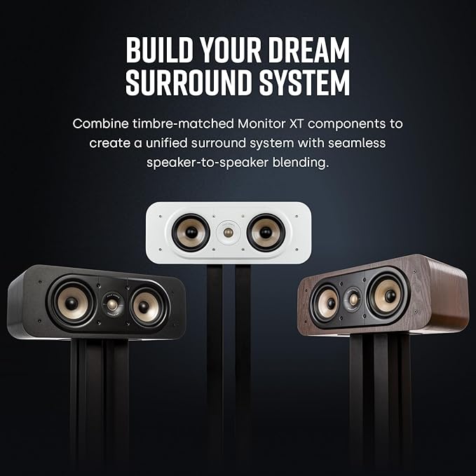 Polk Signature Elite ES30 Center Channel Speaker, Home Theater Speakers, Hi-Res Audio Certified, Dolby Atmos & DTS:X Compatible, 1" Tweeter & Two 5.25" Woofers, Dual Power Port Bass, Stunning White