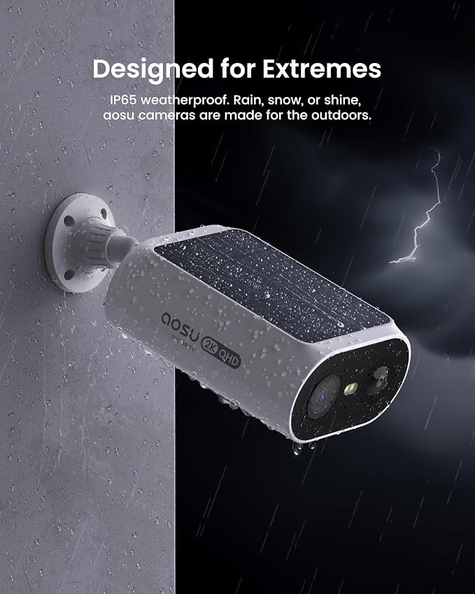 aosu Solar Security Cameras Wireless Outdoor, 2Mins DIY Installation 2K Color - Image 5
