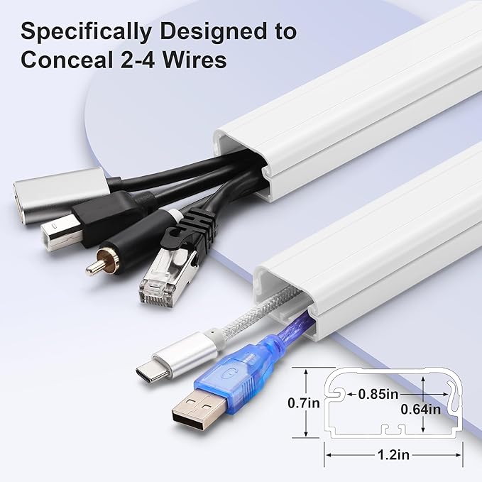 39in Cord Covers for Wires on Wall, YCLYC Wall Cord Cover, Large TV Cable Hider Wall Kit, Beige TV Cord Hider for Wall Mounted TV, Electrical Cable Raceway Cord Organizer, 3 X L13in W1.2 H0.7