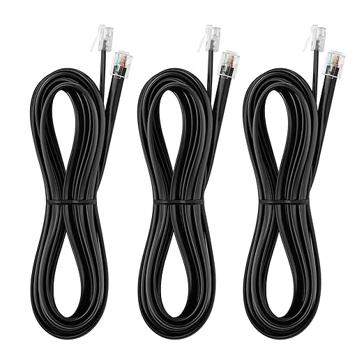 Vthahaby 10 FT - 3Pack RJ12 Phone Cable 6P6C, Male to Male Straight Wired by Unknown