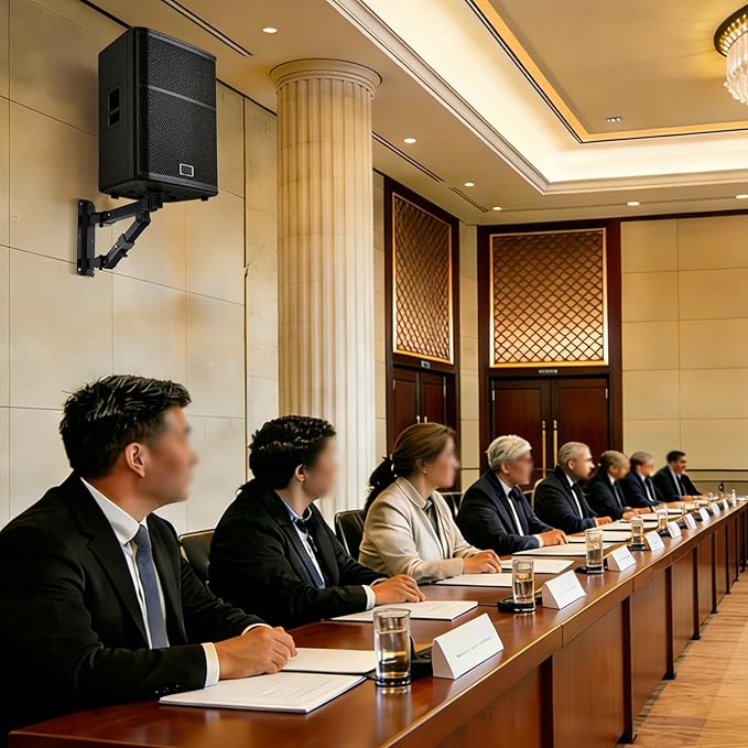 Vondynote Set of 2 Speaker Wall Mounts Heavy Duty PA Wall Speaker Mounting Brackets with 180° Swivel and 20° Tilt Adjustable, 35mm Pole Mount