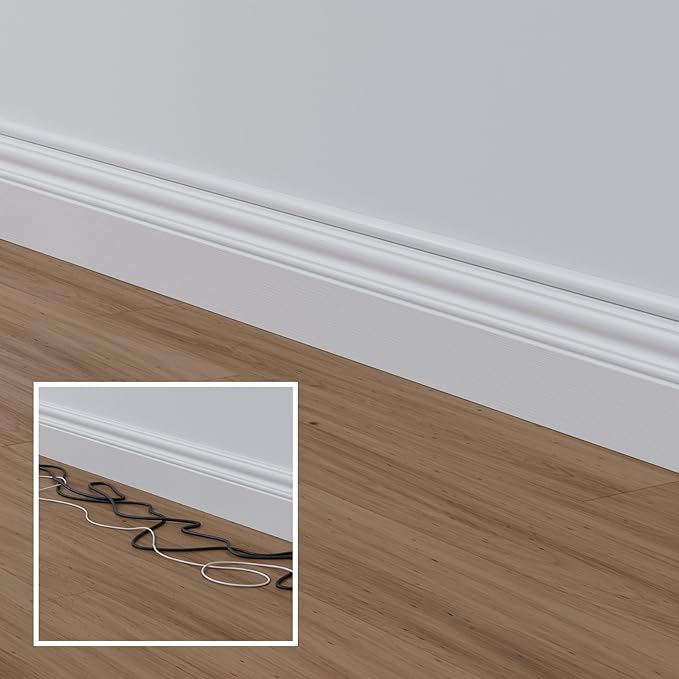 D-Line 31.4in TV Cord Hider, Patented Half Round Cable Cover, Hide Wall Mount TV Wires, Hinged One-Piece Cable Concealer, Adhesive, Decorative Raceway - 2X 0.78in W x 0.39in H x 15.7in L - White
