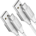 etguuds USB A to USB C Cable 6.6ft, 2-Pack, 3A Fast Charging Type C Charger Cord for iPhone 17 16 15 Pro Max 16e 17 Air, Samsung Galaxy S25 S24 S23 S22 S21 S20 A17 A16 A56 A55 Flip Fold, White
