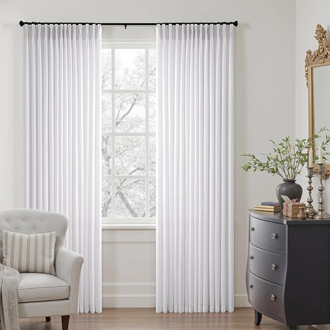 Memory Trained Pinch Pleated Curtains 132 Inches Long, Viral Linen Pinch Pleat - Image 3