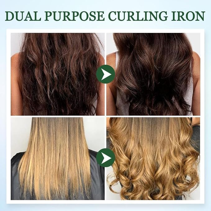 2 in 1 Mini Dual Purpose Curling Iron, 2026 New Portable Curling Wand & Flat Iron Hair Straightener, Mini Wave Hair Curling Iron Wand for Short and All Hair Types (Purple)