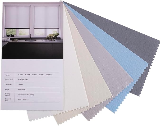 Zshine Motorized Blackout Window Blinds Customize Width (23-95 Inches) Remote Control Wireless and Rechargeable Roller Shades Blinds for Windows, Home, Office, Hotel, Club, Restaurant(Swatch 1)