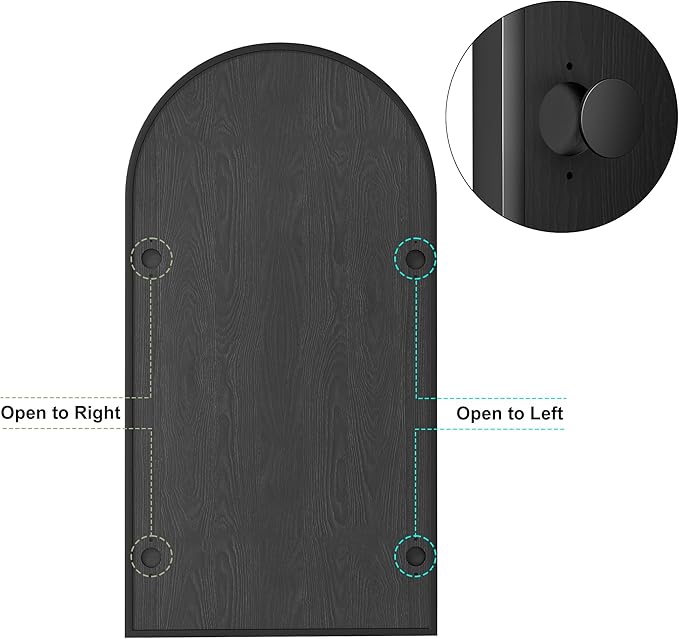 Arched Medicine Cabinet with Mirror, Brushed Black Wall Mounted Bathroom Mirror Cabinet, 3 Adjustable Shelves Storage, Reversible Door Opens Left to Right, Modern Metal Frame, 16 x 30 Inch