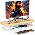 NestNeat Monitor Stand - 24 Inch Wood Monitor Stand Riser, 220 Pounds Load Capacity Desk Monitor Riser for Laptop/PC/Printer, Desktop Stands Organizer for Home Office