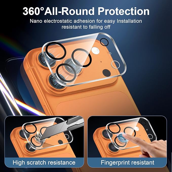NEW'C 3x Screen Protector for iPhone 17 Pro Max+ 3x Camera Lens Protector - Image 4