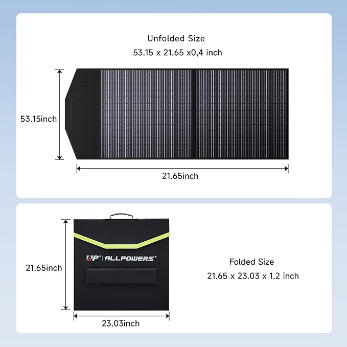 ALLPOWERS SP027 100W Foldable Solar Panel,23% Efficient IP67 Waterproof for Power Station, Camping, RV&Home Use, Compact Portable Design（SP027-100W