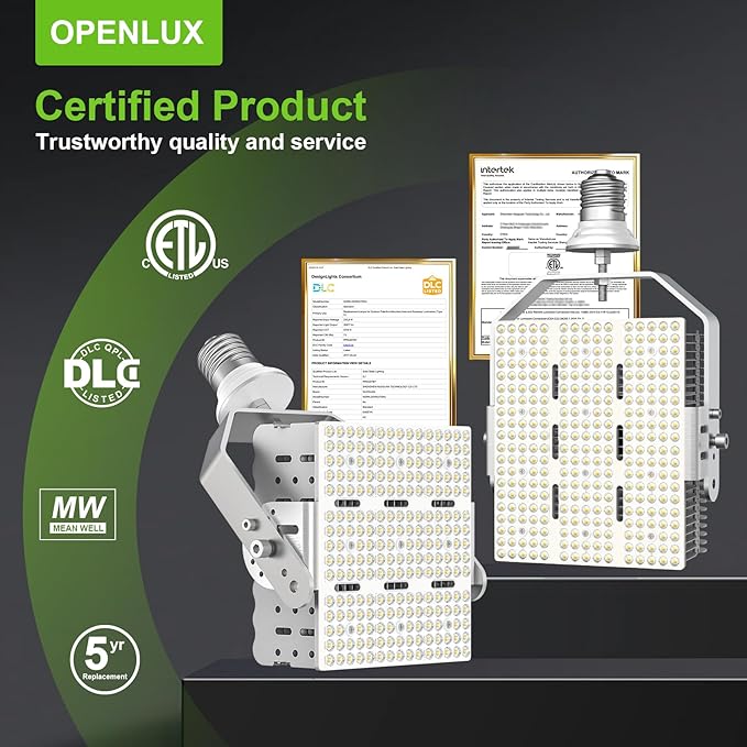 OPENLUX LED Shoebox Retrofit Kit 150W 21750LM E39 Mogul Base ETL DLC Listed 5000K LED Retrofit Light for Parking Lot Lights Tennis Court AC100-277V