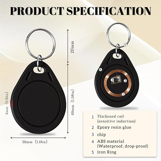 50pcs T5577 RFID Keyfobs 125kHz Writable T5577 Key Tags Proximity ID Card Token - Image 3