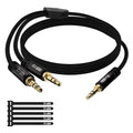 Kxable 1/8 Inch TRS Stereo Y Splitter Cable 6FT, 3.5mm Male to 2-Male Y-Splitter Stereo Audio Cable, for Cell Phone PC Laptop, Speaker, Headphones, Suitable for Switching or Two Sets of Speakers