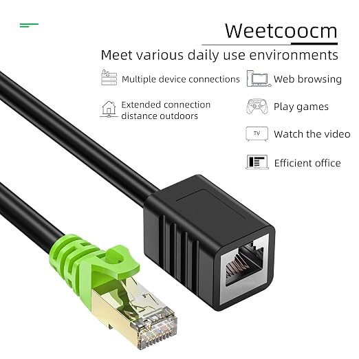 Ethernet Extension Cable 6.5ft, Network Cat6a Extension Patch Cable RJ45 Cords - Image 6