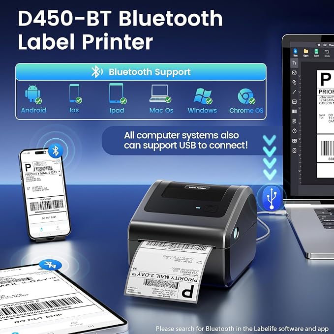 Bluetooth Shipping Label Printer - Image 2