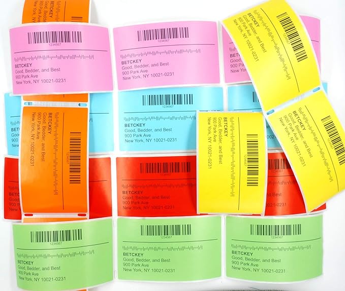 BETCKEY Colored Labels Compatible with Dymo 30347 (1" x 1-1/2") Book Spine Lables, Compatible for Dymo LabelWriter Thermal 450, 4XL & Zebra Desktop Printers [6 Rolls, 4500 Labels, Yellow]