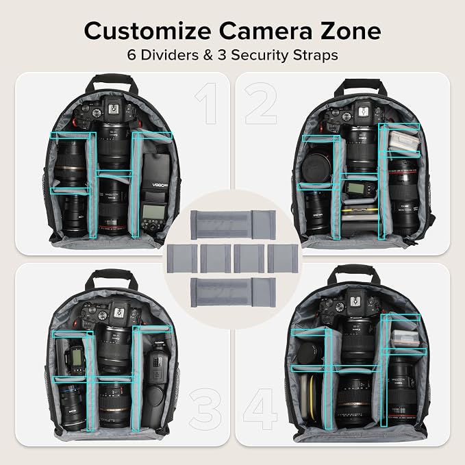 Camera Backpack Bag Small- Waterproof Professional DSLR Camera Bag Photography - Image 5