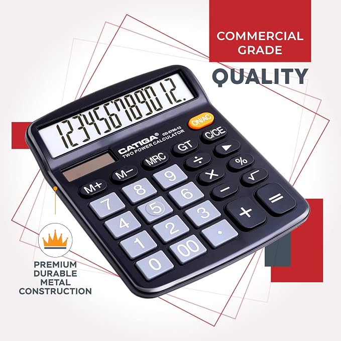 CATIGA 12 Digit Desk Calculator, Desktop Calculators - Image 6